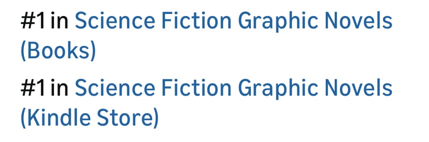 Voyager Homecoming issue 4 is #1 in science fiction graphic novels (books) and science fiction graphic novels (kindle store)